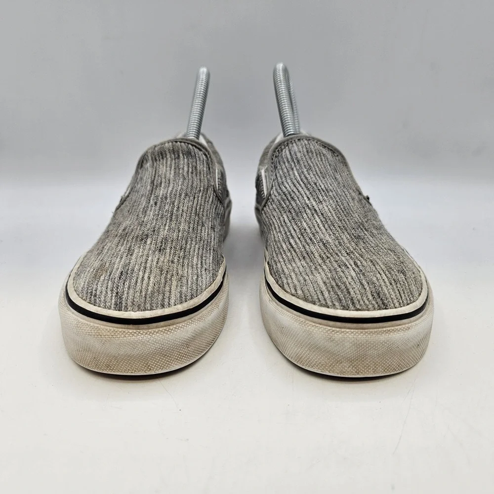 Vans Classic Slip-On Shoes Mens Size 5‎ Gray Corduroy Low Top Skate Sneakers